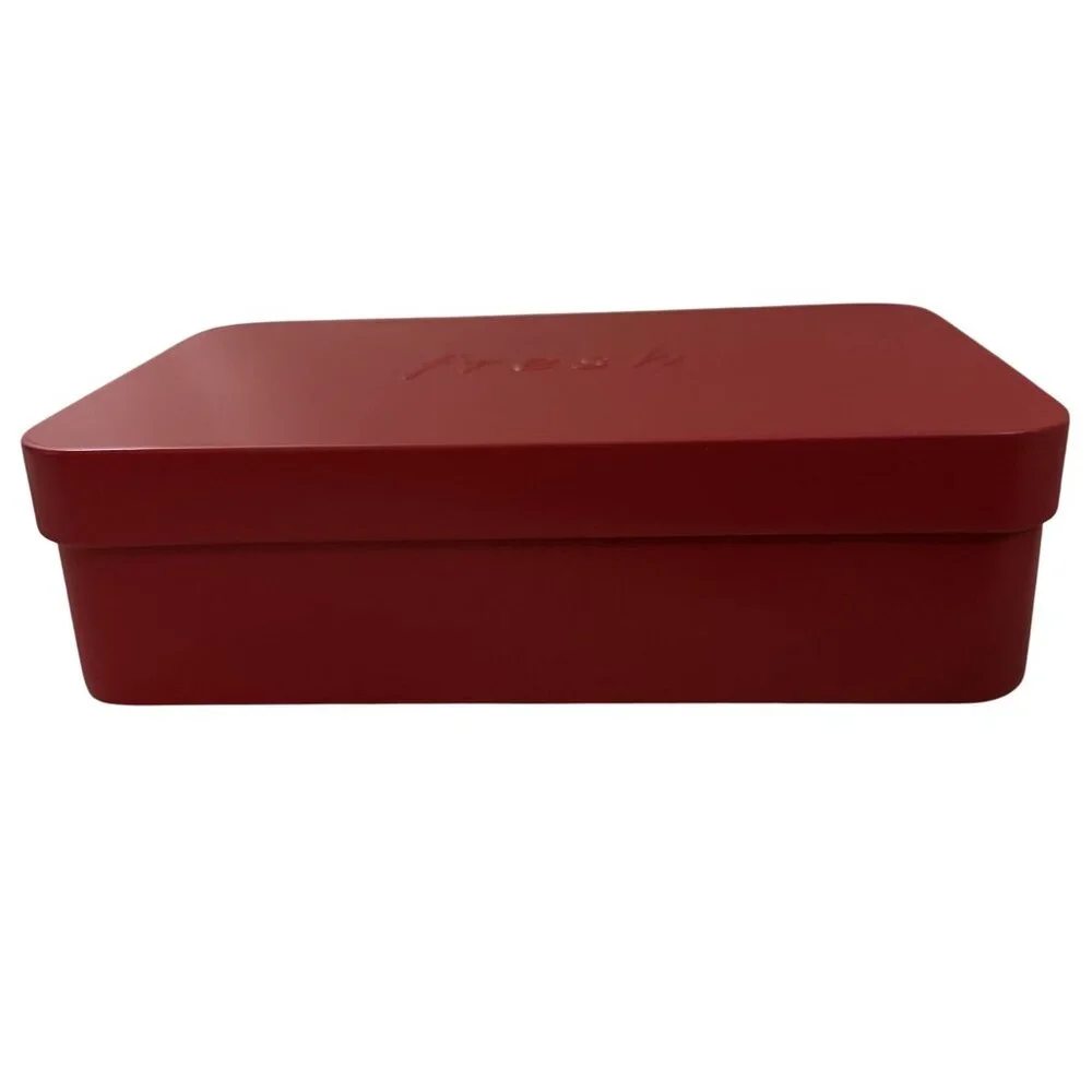Fresh Cosmetics Empty Tin Red Gift Box Storage for Trinkets Organization